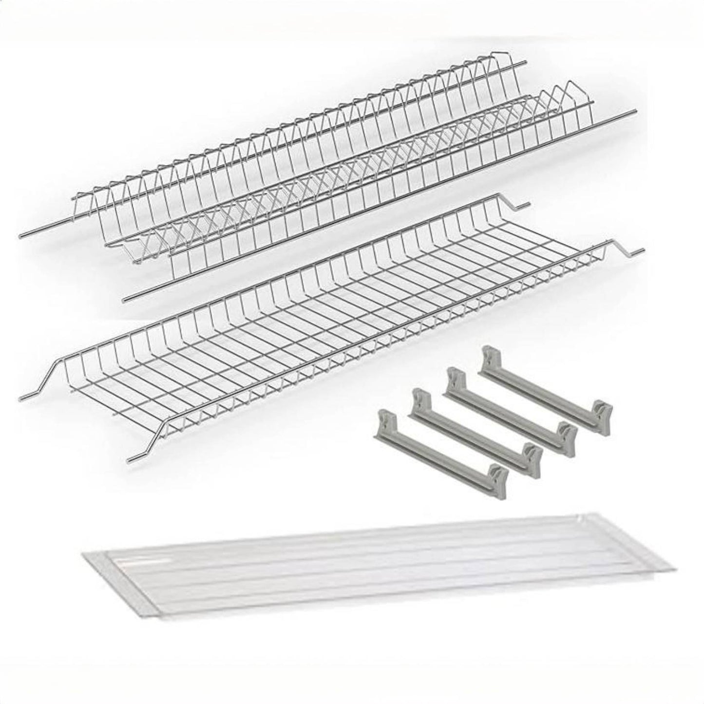 86 cm Abtropfgestell mit Abtropfschale und Glasablage – Geschützter Chromstahl, für 90 cm Wandschränke – Made in Italy