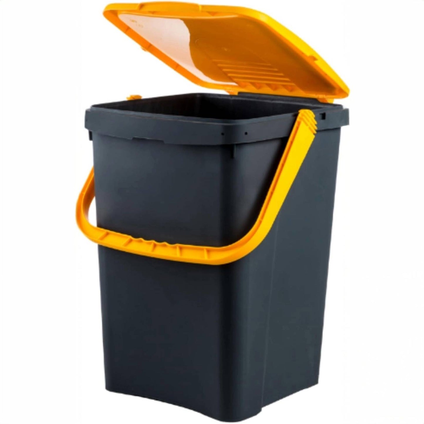 Ecoplast Bidone Raccolta Differenziata 50L Giallo – Pattumiera in Plastica Riciclata, 43x41x54, Made in Italy