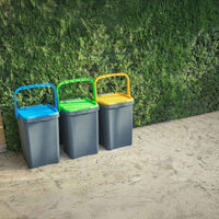 Ecoplast Bidone Raccolta Differenziata 50L Giallo – Pattumiera in Plastica Riciclata, 43x41x54, Made in Italy