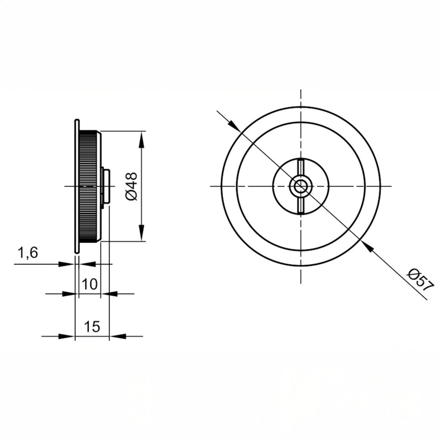 50 mm Hakenschloss-Set für Schiebetüren – VI.TEL. E0262N 51 in Satin-Chrom, elegant und robust 