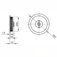 50 mm Hakenschloss-Set für Schiebetüren – VI.TEL. E0262N 51 in Satin-Chrom, elegant und robust 
