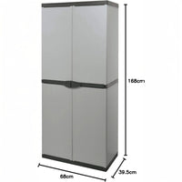 Mongardi – Besenschrank aus Kunstharz mit 2 Türen und verstellbaren Regalen (innen/außen) – 68 x 40 x 165 