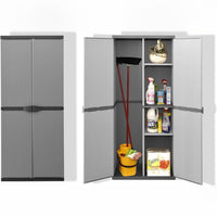 Mongardi – Besenschrank aus Kunstharz mit 2 Türen und verstellbaren Regalen (innen/außen) – 68 x 40 x 165 