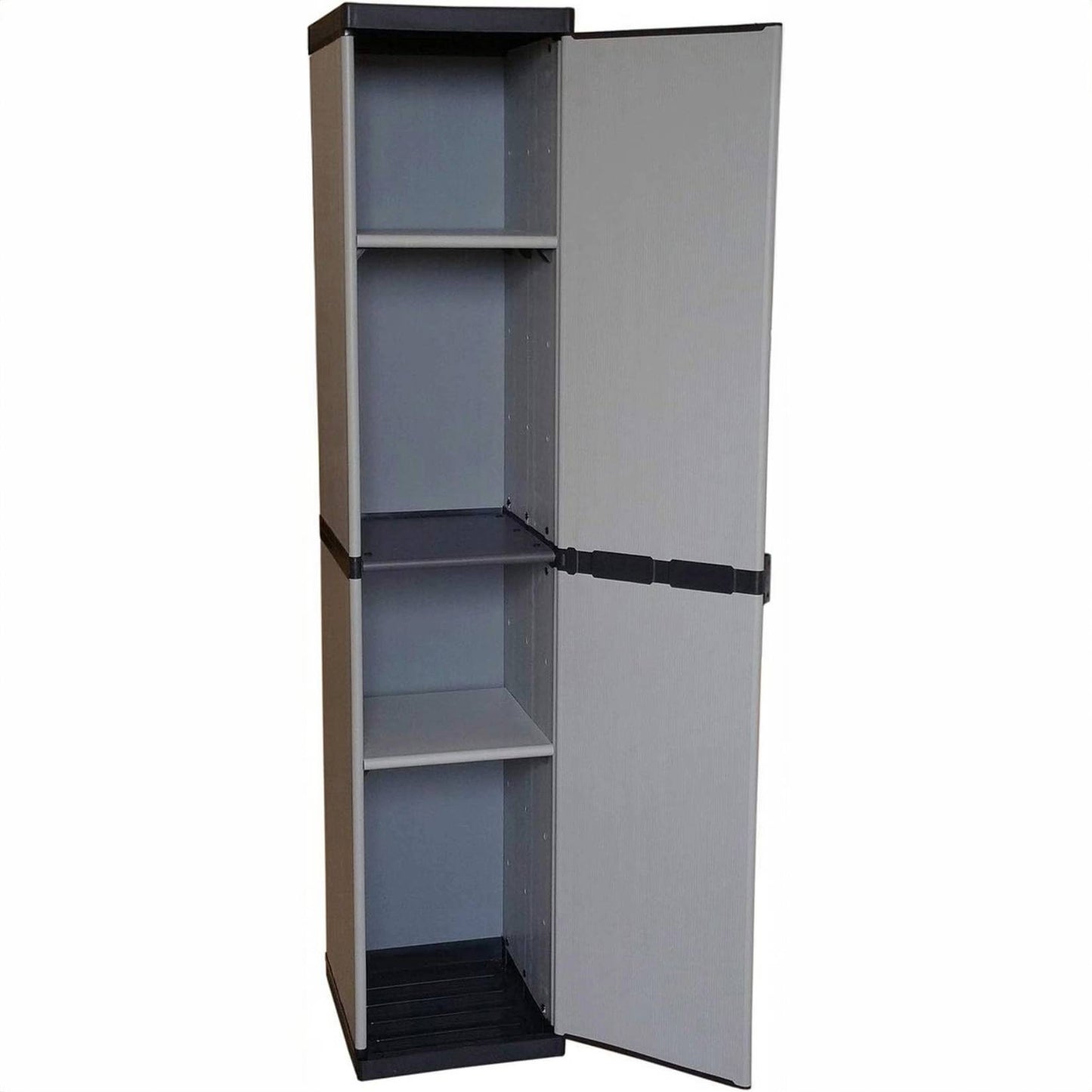 Mongardi – Hoher Kleiderschrank aus Kunstharz mit 1 Tür und verstellbaren Regalen (innen/außen) – 34 x 40 x 165 