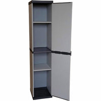 Mongardi – Hoher Kleiderschrank aus Kunstharz mit 1 Tür und verstellbaren Regalen (innen/außen) – 34 x 40 x 165 