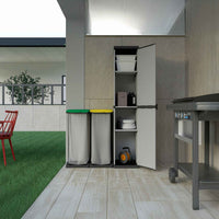 Mongardi – Hoher Kleiderschrank aus Kunstharz mit 1 Tür und verstellbaren Regalen (innen/außen) – 34 x 40 x 165 