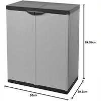 Mongardi – Niedriger Kleiderschrank aus Harz mit Regalen und 2 Türen (innen/außen) – 68 x 40 x 85 