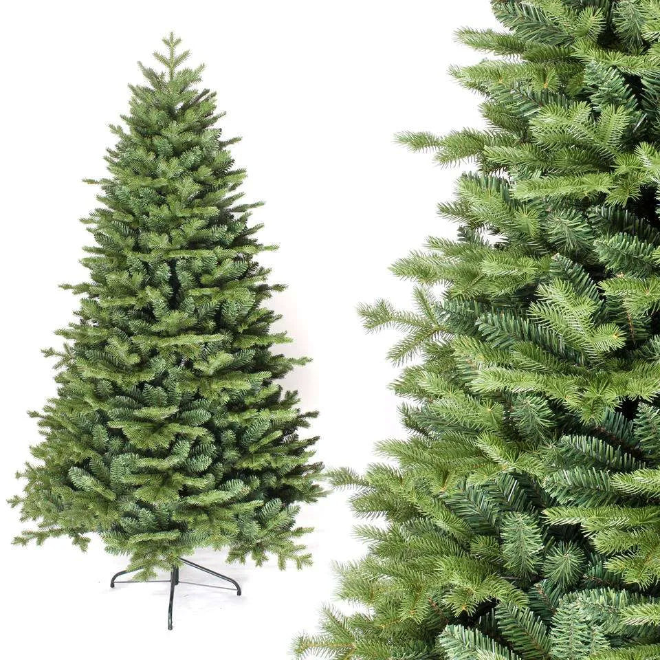 Albero di Natale Rosario 180 cm Realistico in PE+PVC – 966 Rami Folti, Montaggio Ombrello, Diametro 109 cm