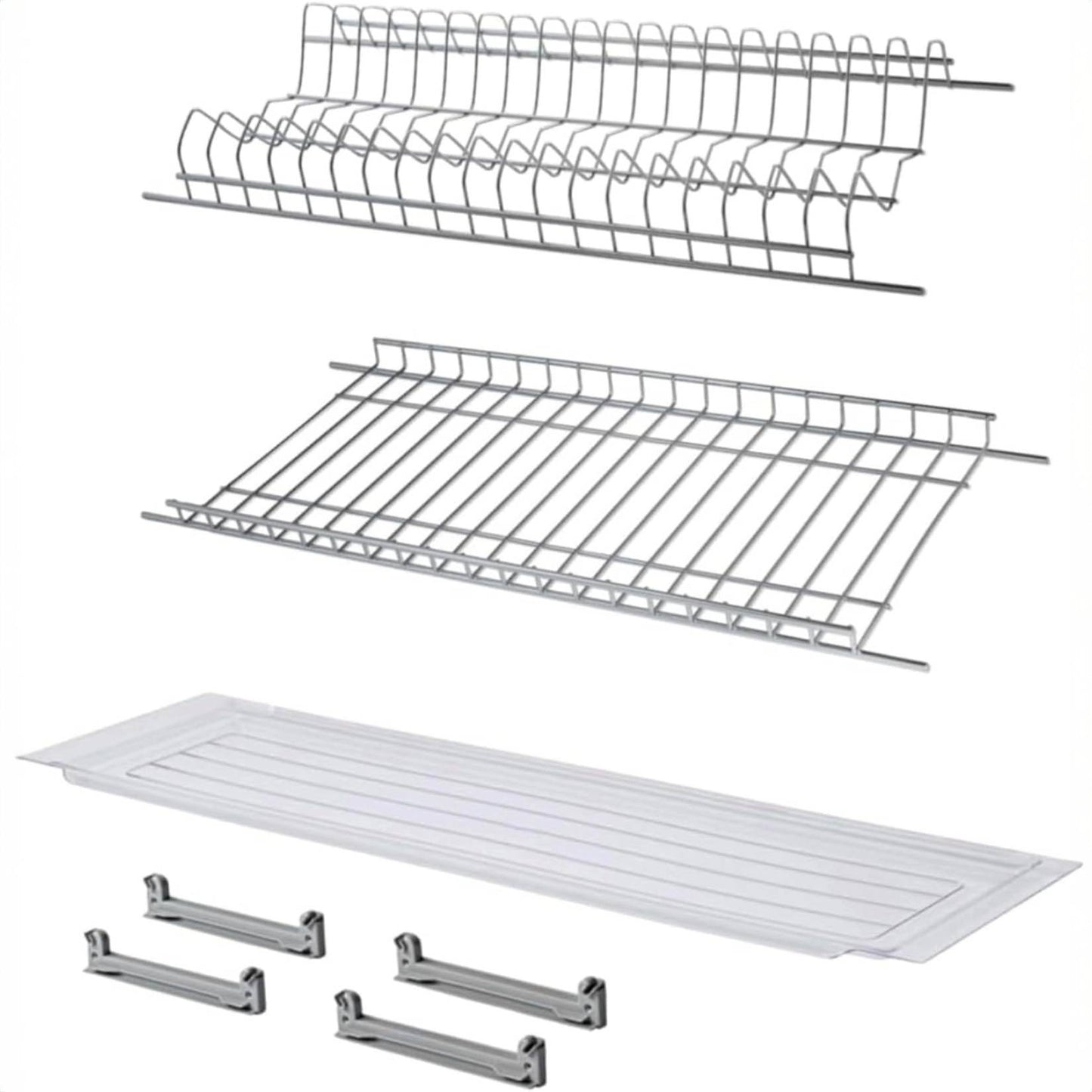 86 cm Abtropfgestell mit Abtropfschale und Glasablage – Geschützter Chromstahl, für 90 cm Wandschränke – Made in Italy