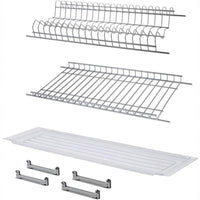 86 cm Abtropfgestell mit Abtropfschale und Glasablage – Geschützter Chromstahl, für 90 cm Wandschränke – Made in Italy