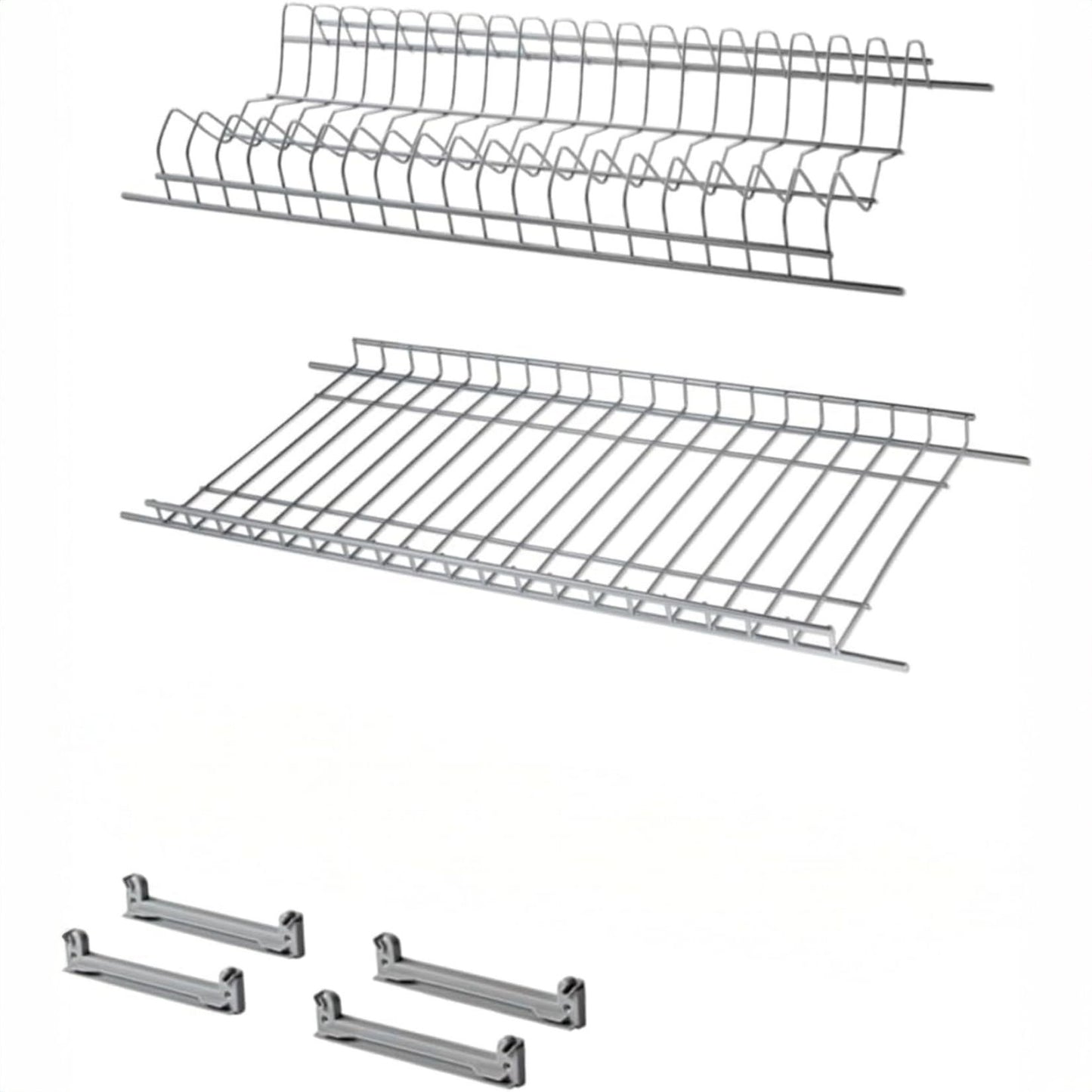 86 cm Einbau-Abtropfgestell aus Chromstahl für 90 cm Wandschränke – rundes Draht-Geschirrgestell, Made in Italy 