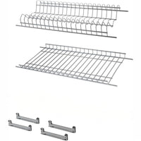 86 cm Einbau-Abtropfgestell aus Chromstahl für 90 cm Wandschränke – rundes Draht-Geschirrgestell, Made in Italy 