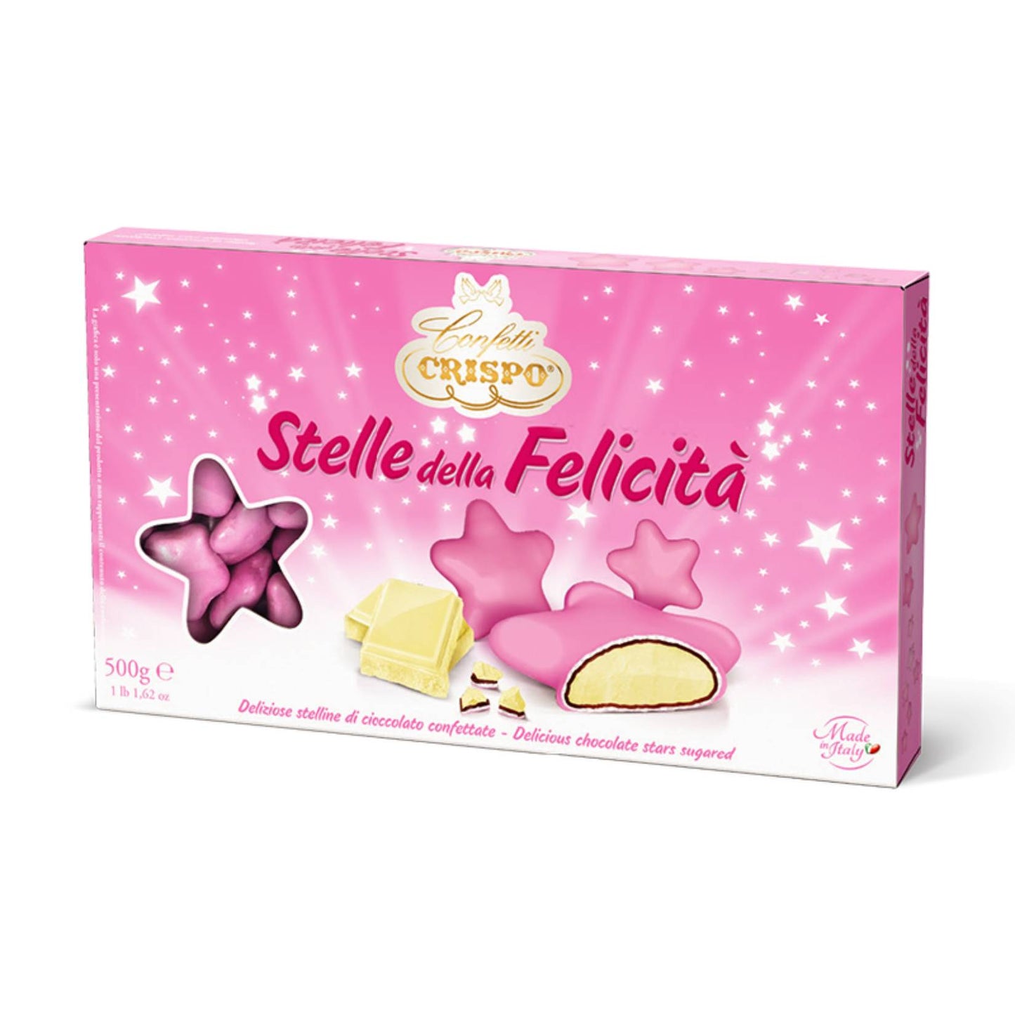 Confetti Crispo - Stelle Perlate - Rosa - 500 Gr