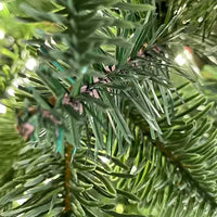 Albero di Natale 210 cm Modello Samu con Luci LED Calde e Base in Legno – 731 Rami Realistici in PE+PVC, Ø111 cm, Montaggio Ombrello e Giochi di Luce