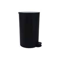 MSV – Osaki 3L Badezimmer-Mülleimer – Treteimer mit Deckel und herausnehmbarem Inneneimer, kompakt und elegant, schwarz 