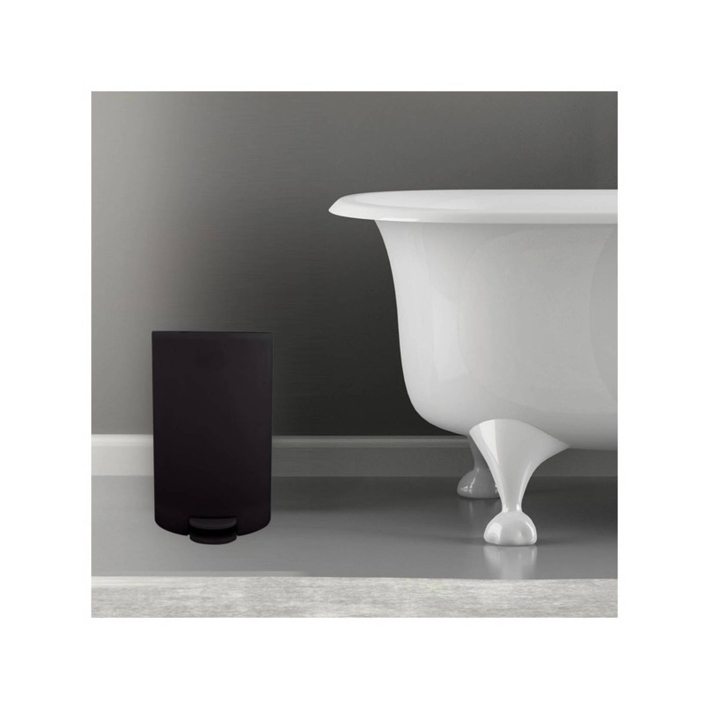 MSV – Osaki 3L Badezimmer-Mülleimer – Treteimer mit Deckel und herausnehmbarem Inneneimer, kompakt und elegant, schwarz 