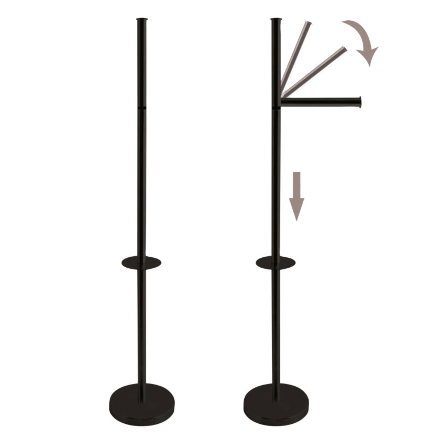 MSV – Freistehender Toilettenpapierhalter – Modernes Design mit mattschwarzer Edelstahloptik – 15 x 60 x 15 cm 