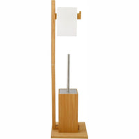 MSV – Toilettensitz aus Edelstahl mit Bürste, Toilettenpapierspender und herausnehmbarem Behälter 