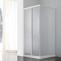 Garofalo Eckduschkabine 80×80 cm – Acrylkabine mit Schiebetüren und verstellbaren Aluminiumprofilen – Höhe: 183 cm 