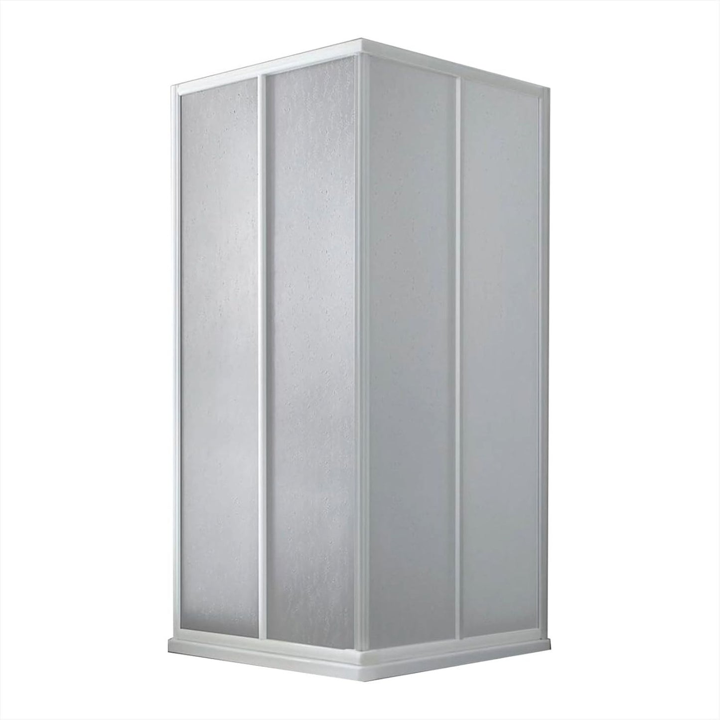 Garofalo Eckduschkabine 80×80 cm – Acrylkabine mit Schiebetüren und verstellbaren Aluminiumprofilen – Höhe: 183 cm 