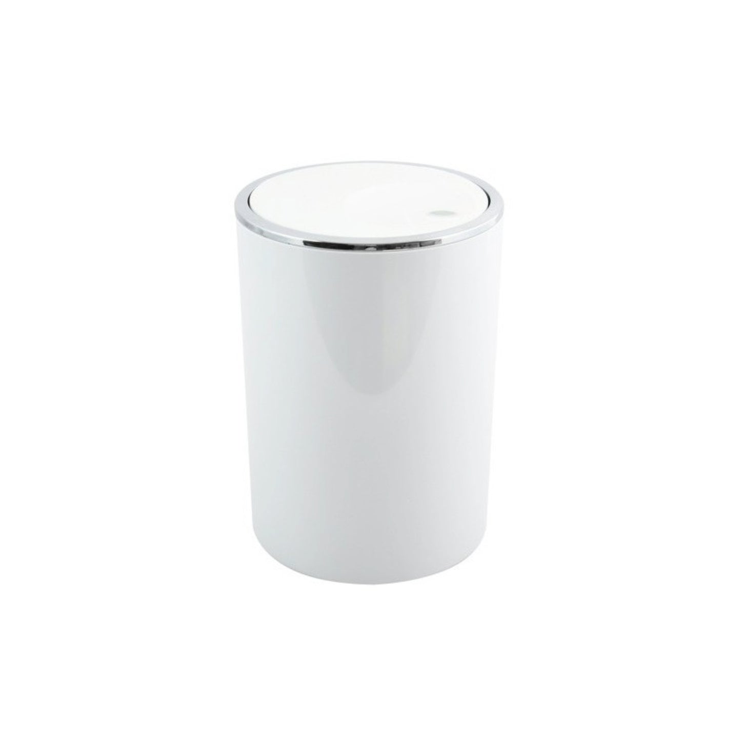 MSV – Kamaka 6L Badezimmer-Mülleimer – runder Abfalleimer mit abnehmbarem Schwingdeckel aus weißem PP, modernes Design 