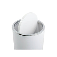 MSV – Kamaka 6L Badezimmer-Mülleimer – runder Abfalleimer mit abnehmbarem Schwingdeckel aus weißem PP, modernes Design 