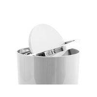 MSV – Kamaka 6L Badezimmer-Mülleimer – runder Abfalleimer mit abnehmbarem Schwingdeckel aus weißem PP, modernes Design 