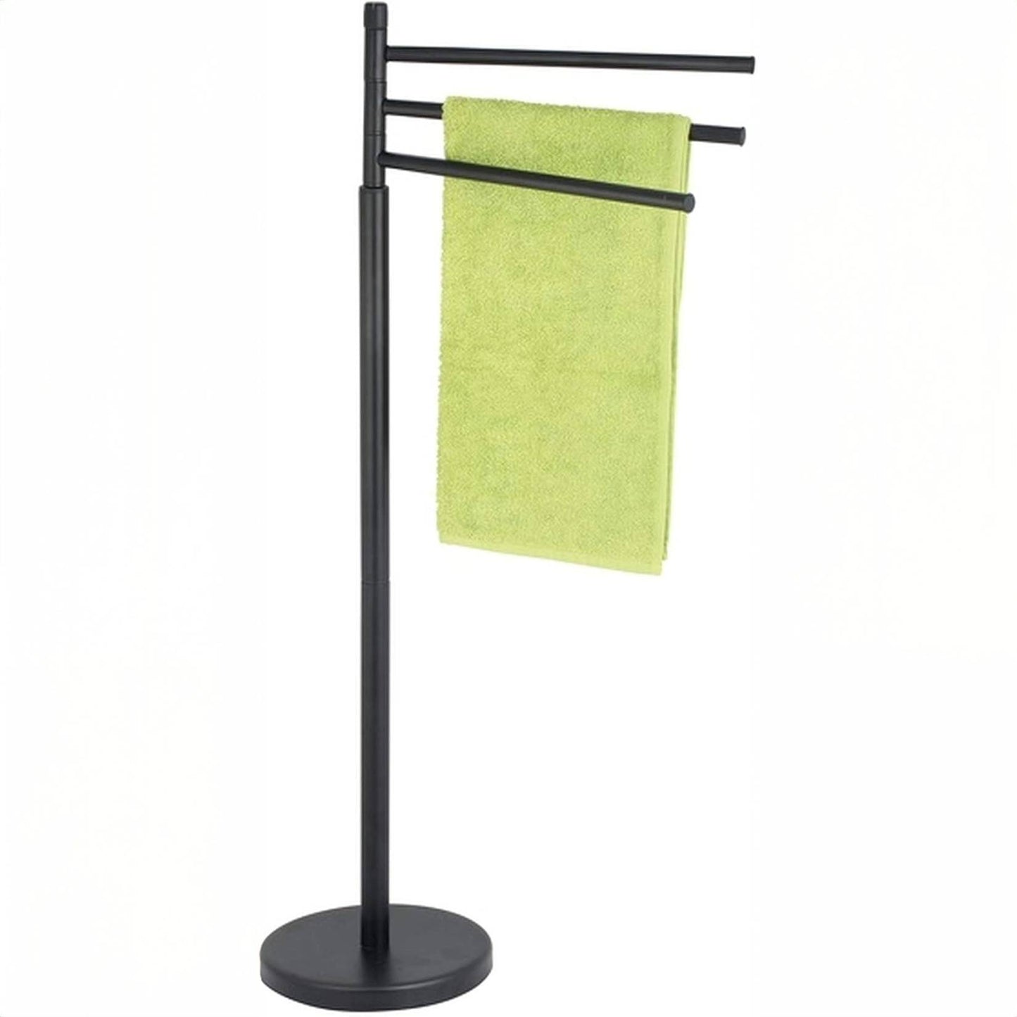 MSV – Ella 3-armiger Handtuchhalter – Mattschwarzer Stahl, modernes Badezimmerdesign 