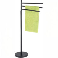 MSV – Ella 3-armiger Handtuchhalter – Mattschwarzer Stahl, modernes Badezimmerdesign 