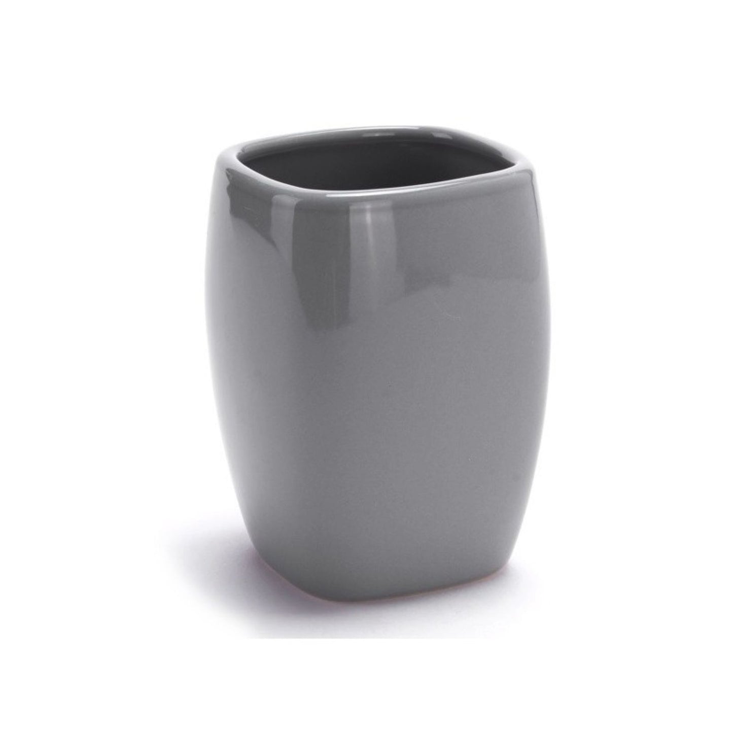 MSV – 3-teiliges Badezimmer-Zubehör-Set – Spender, Seifenschale und Keramikbecher in Anthrazitgrau 