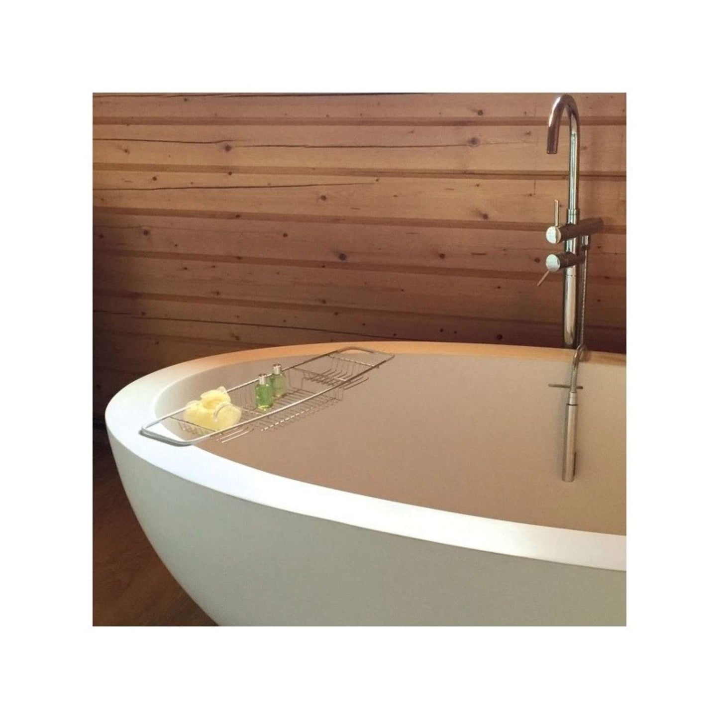 MSV Badewannenablage aus Edelstahl, ausziehbar, 68,5 cm, Wannenträger, langlebig und elegant, mehrfarbig 