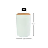 Msv – 6L Weißer Badezimmer-Mülleimer – Kompakter runder Mülleimer mit Schwingdeckel, Modernes Design 18×26 cm 