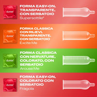 Durex Überraschungsmix – Verschiedene dünne Kondome mit Relief und Rippen, leicht überzuziehen, mit Gleitmittel und Reservoir, extra viel Vergnügen, 30 Stück