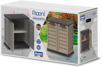 Bama Armadietto Riponi in Resina Effetto Legno, Colore Sabbia – per Interno/Esterno, 76x46x89 cm –Ripiano Regolabile, Predisposizione Lucchetto – Portata Mensola 20 kg