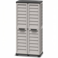 Bama Armadio Alto Riponi in Resina Effetto Legno, Colore Sabbia – 76x46x168 cm – 3 Ripiani Regolabili, Interno/Esterno, Predisposizione Lucchetto, Portata Mensola 20 kg.