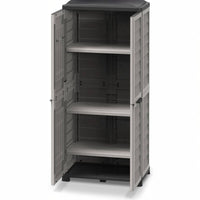 Bama Armadio Alto Riponi in Resina Effetto Legno, Colore Sabbia – 76x46x168 cm – 3 Ripiani Regolabili, Interno/Esterno, Predisposizione Lucchetto, Portata Mensola 20 kg.