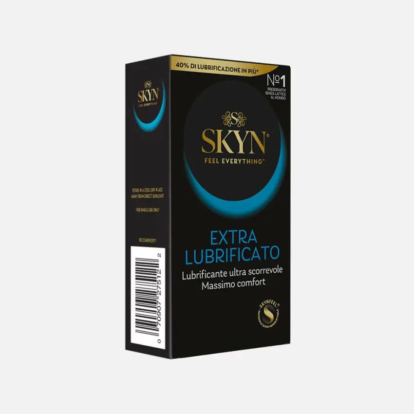 SKYN® Extra – Latexfreie Kondome aus Polyisopren (SKYNFEEL®), extra befeuchtet (+40 % Silikon), 53 mm Regular, glatt mit Reservoir, Komfort &amp; Sensibilität, 36 Kondome.
