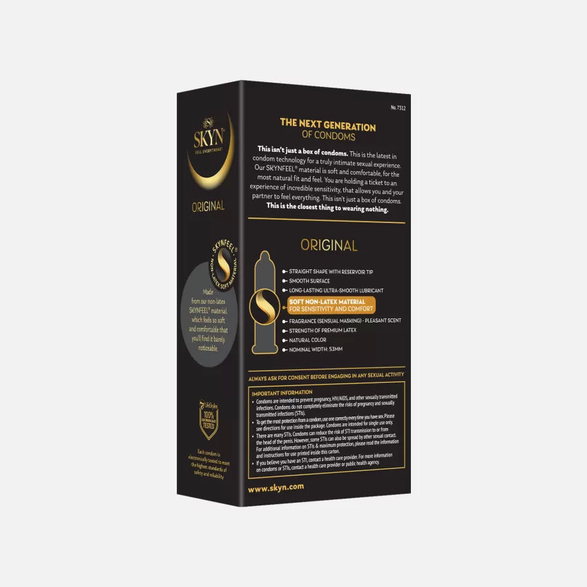 SKYN® Close Feel – latexfreie Kondome aus Polyisopren, ultraweich und dünn, 51 mm breit, glatt und mit Reservoir befeuchtet, natürliches Gefühl.