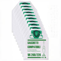 Sacchetti Compatibili per Folletto VK200 e VK220S – Confezione da 6, Microfibra Resistente, Antibatterici, Alta Filtrazione, Ricambi per Aspirapolvere Vorwerk