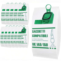 Sacchetti Compatibili per Folletto VK140 e VK150 – Confezione da 6, Microfibra Resistente, Antibatterici, Alta Filtrazione, Ricambi per Aspirapolvere Vorwerk