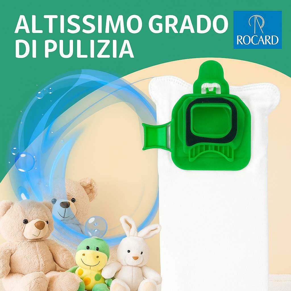Sacchetti Compatibili per Folletto VK140 e VK150 – Confezione da 6, Microfibra Resistente, Antibatterici, Alta Filtrazione, Ricambi per Aspirapolvere Vorwerk