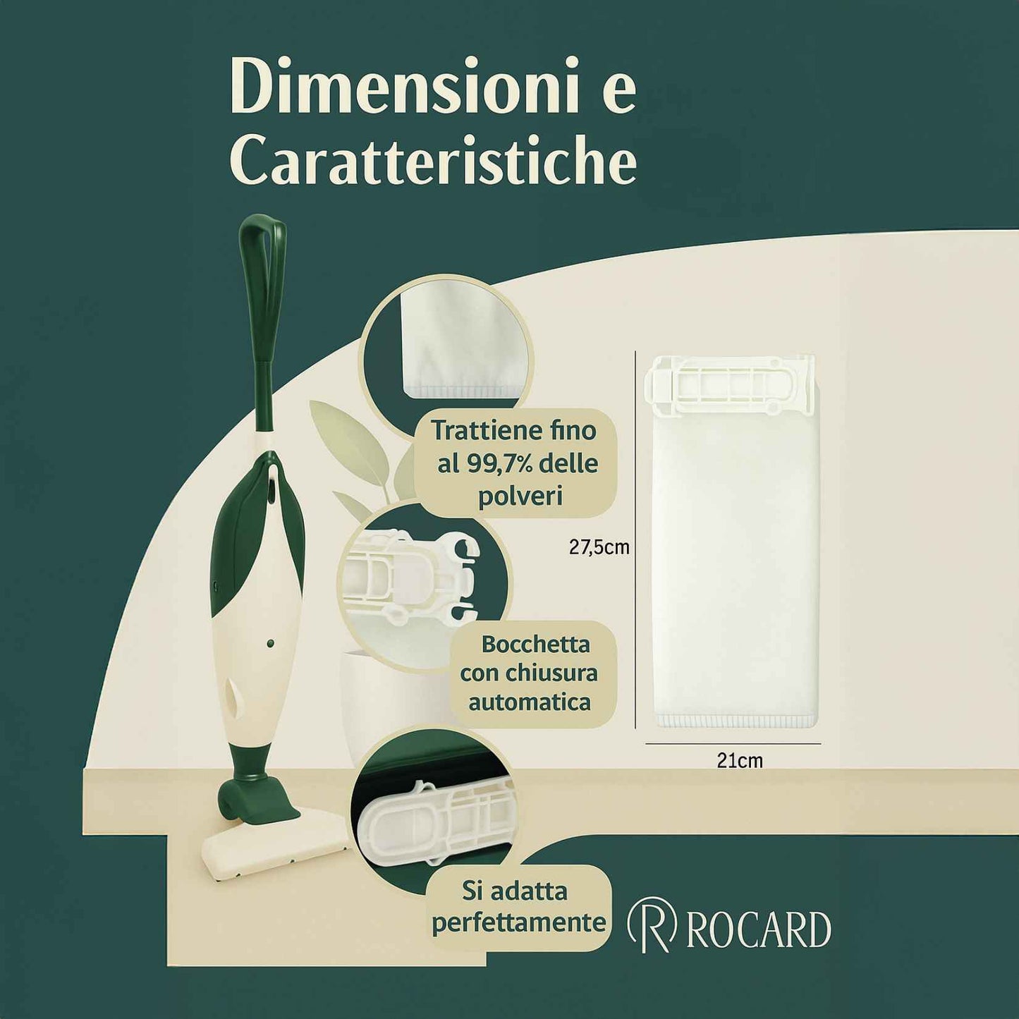 Sacchetti Compatibili per Folletto VK135/136, 6 Pezzi, 5 Strati in Microfibra, Alta Filtrazione, Trattiene le Micropolveri