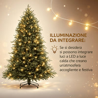 Albero di Natale “Winter Elegance” CM.210 PE+PVC – 1418 Rami per un Effetto Naturale, Diametro 124 cm