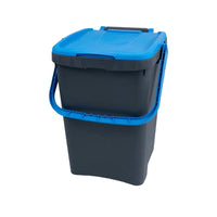 Pattumiera Raccolta Differenziata 50L Ecoplast Blu – Bidone in Plastica Riciclata, 43x41x54,4 cm, Robusto e Made in Italy
