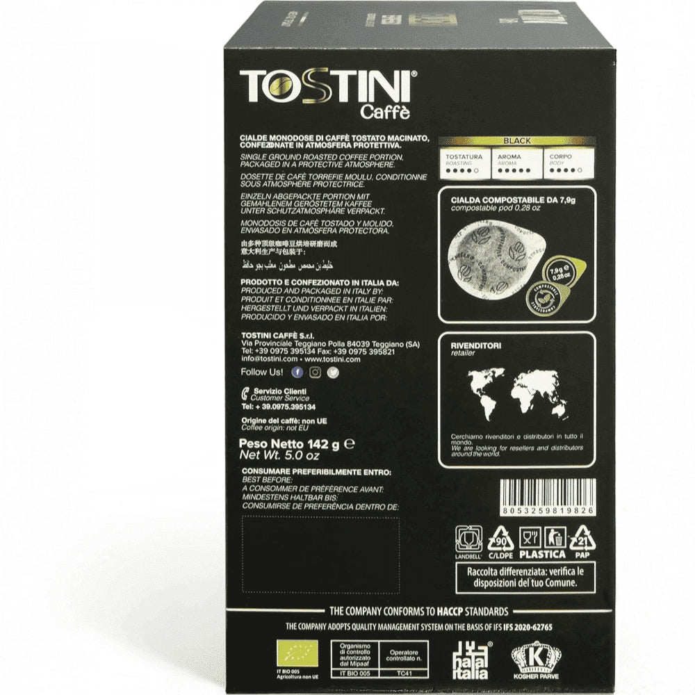 Caffè Tostini - Cialde Carta ESE 44 mm - Miscela Black - 150 Cialde