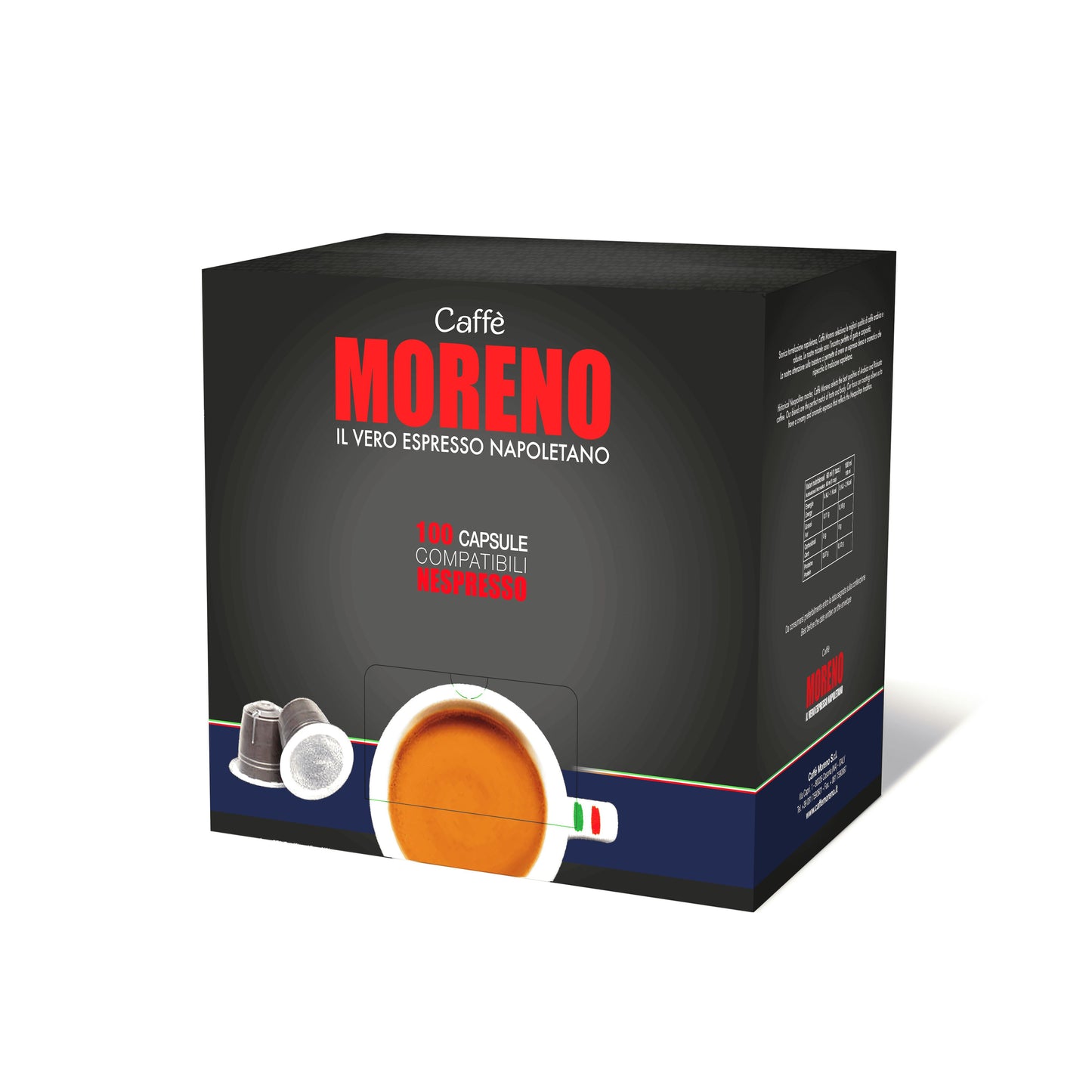 Caffè Moreno – 100 Nespresso-kompatible Kapseln – Top-Aroma 