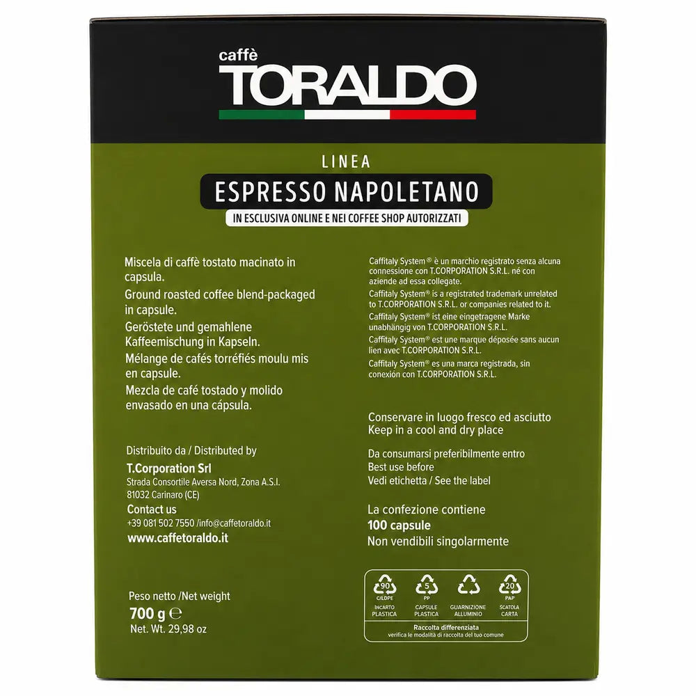 Caffè Toraldo - 100 Capsule Compatibili Caffitaly - Miscela Classica