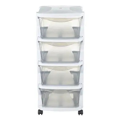 Bama – Cassettiera Impilabile – 4 Cassetti – Colore Bianco