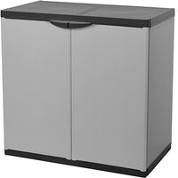 Mongardi – Niedriger Kleiderschrank aus Harz mit Regalen und 2 Türen (innen/außen) – 68 x 40 x 85 