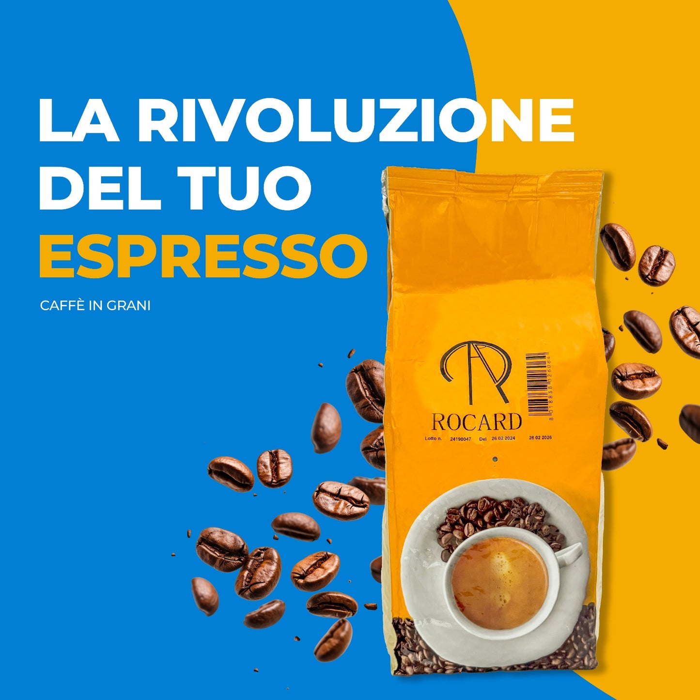 Rocard® Kaffeebohnen – Klassische Mischung – Der authentische Geschmack von echtem italienischen Espresso 